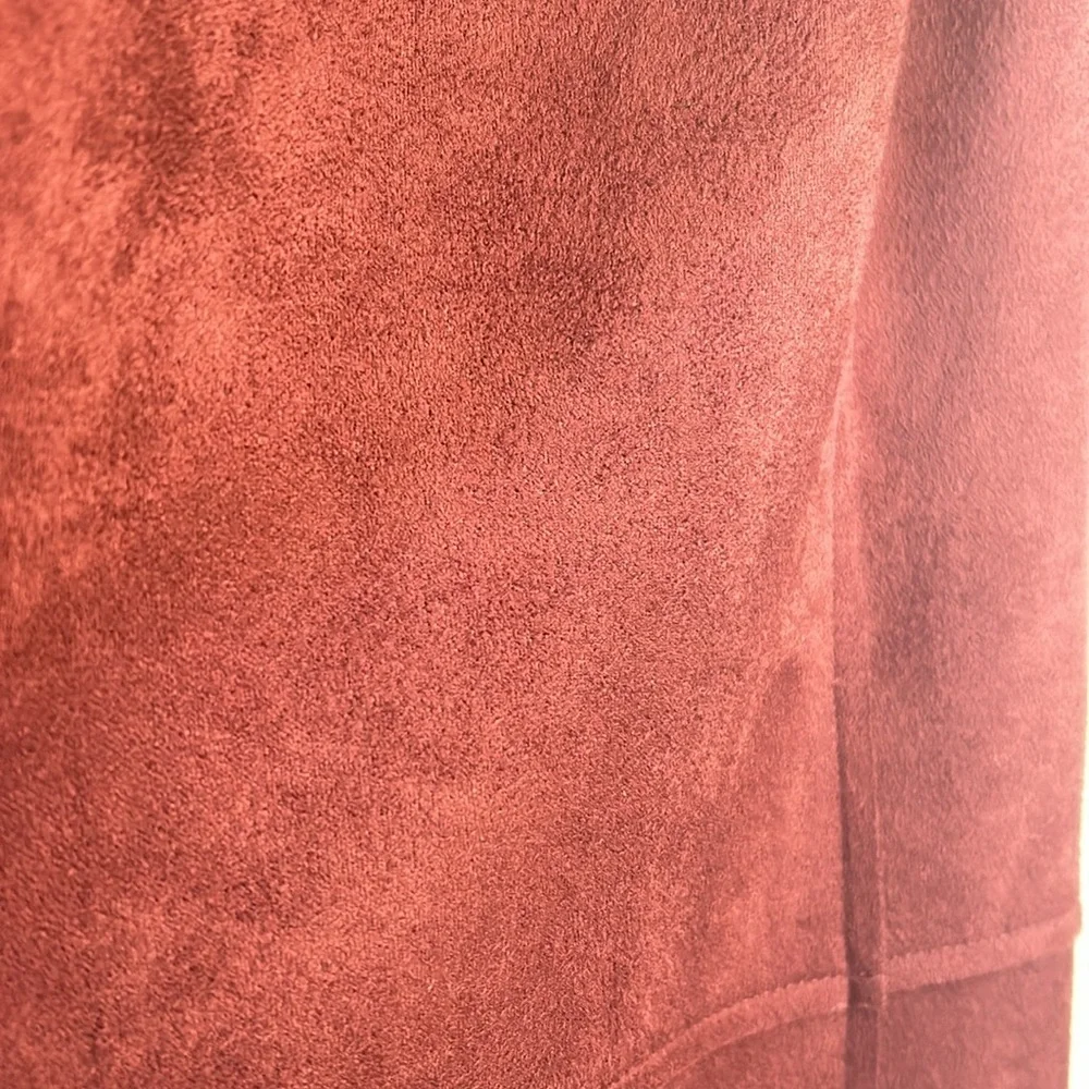CHICO ELONGATED VEST WOMEN SIZE  8/10 BROWN FAUX SUEDE - Picture 10 of 14